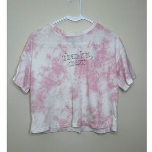 Ariana Grande H&M Divided Thank U Next Pink Tie Dye Graphic Crop Top Tee XS